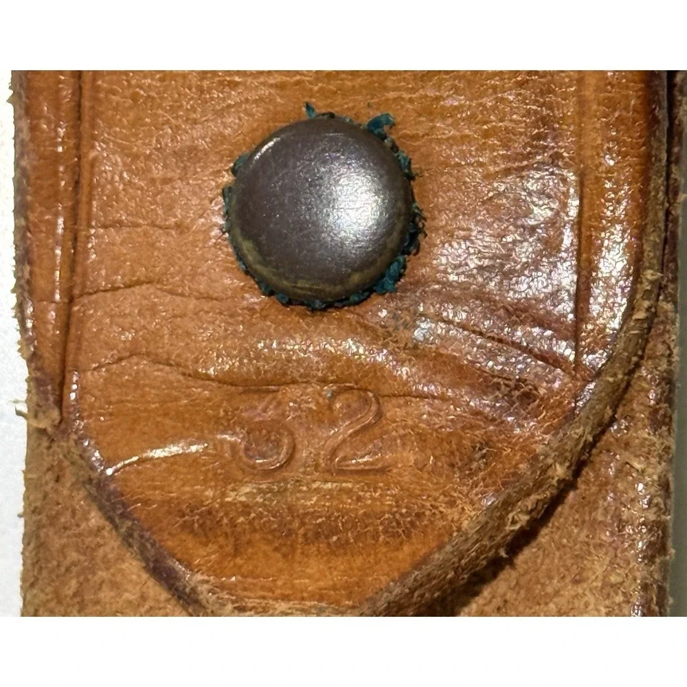VTG Philmont Scout Ranch Leather Belt 32 Cimarron NM‎ Tooth of Time Brass Buckle